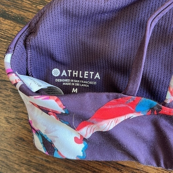 athleta HYPER FOCUSED PRINT BRA IN POWERVITA | Color: New Botanical | size M - Picture 4 of 8